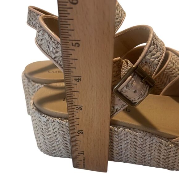Lucky Brand Wagoo Woven Straw/Raffia Platform Buckle Sandals Size 7 - Picture 12 of 12